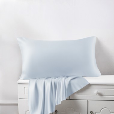 Alice Blue 22 Momme Mulberry Silk Pillowcase with Hidden Zipper UK