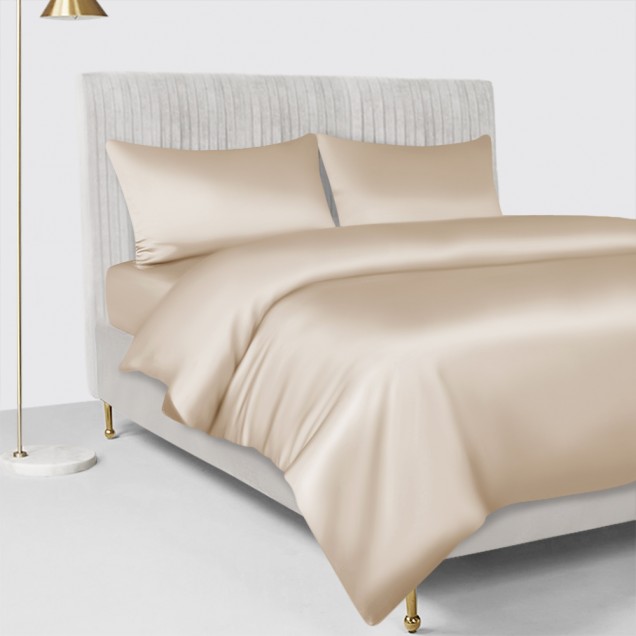 Beige 22 Momme Mulberry Silk Duvet Cover UK