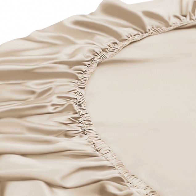 Beige 22 Momme Mulberry Silk Fitted Sheet UK