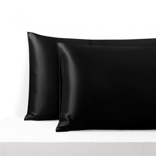 Black Envelope 22 Momme Mulberry Silk Pillowcase UK