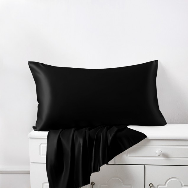 Black Envelope 22 Momme Mulberry Silk Pillowcase UK