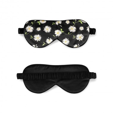 Black Flower Silk Sleep Mask UK