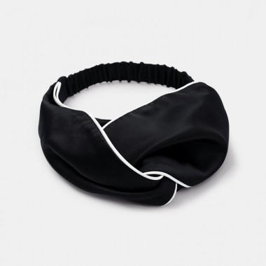 Black & Ivory Silk Headband UK