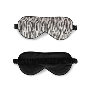 Black & Silver Silk Sleep Mask UK