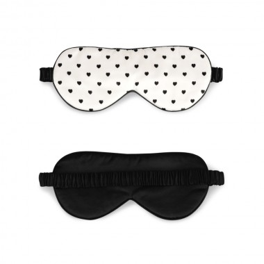 Black & White Heart Silk Sleep Mask UK