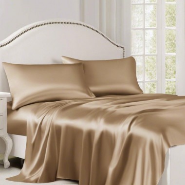 Cappuccino 22 Momme Mulberry Silk Flat Sheet UK