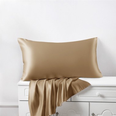 Cappuccino 22 Momme Mulberry Silk Pillowcase with Hidden Zipper UK