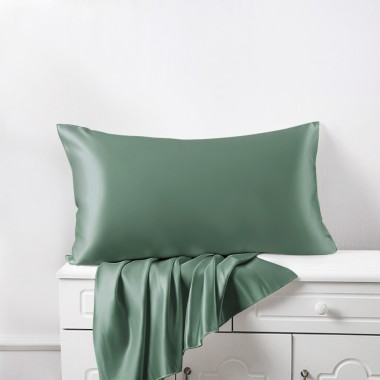 Celadon Green 22 Momme Mulberry Silk Pillowcase with Hidden Zipper UK