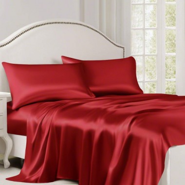 Cherry 22 Momme Mulberry Silk Flat Sheet UK