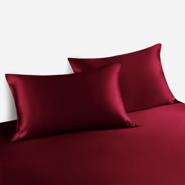 Claret Envelope 22 Momme Mulberry Silk Pillowcase UK