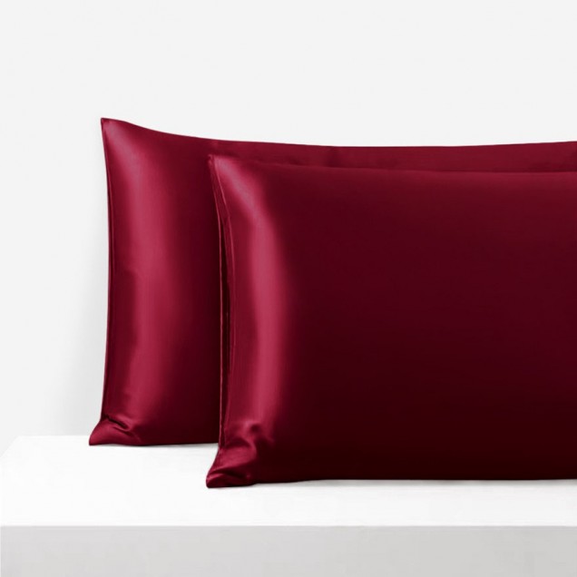 Claret Envelope 22 Momme Mulberry Silk Pillowcase UK