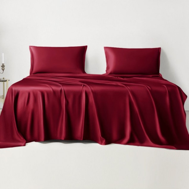 Claret 22 Momme Mulberry Silk Sheet Set UK