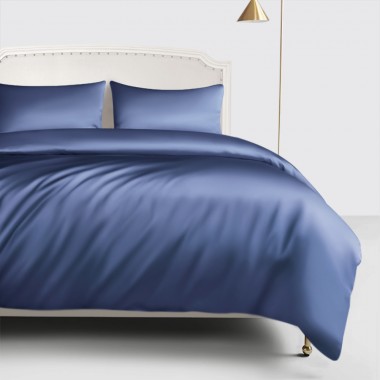 Dark Blue 22 Momme Mulberry Silk Duvet Cover UK