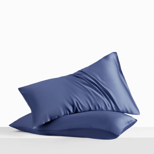 Dark Blue Envelope 22 Momme Mulberry Silk Pillowcase UK