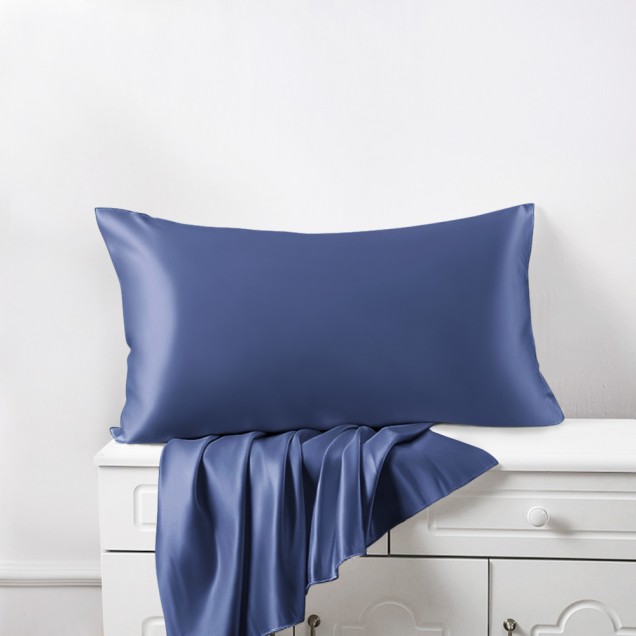 Dark Blue Envelope 22 Momme Mulberry Silk Pillowcase UK