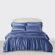 Dark Blue 3 PCS 22 Momme Mulberry Silk Duvet Cover Set UK