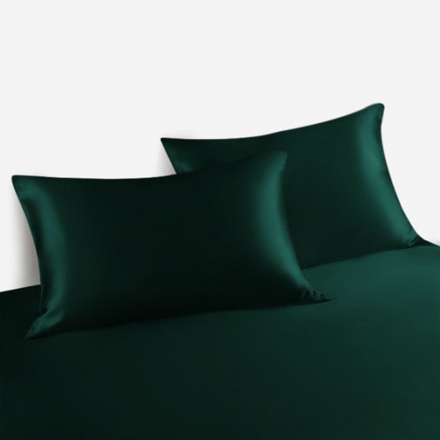 Dark Green Envelope 22 Momme Mulberry Silk Pillowcase UK