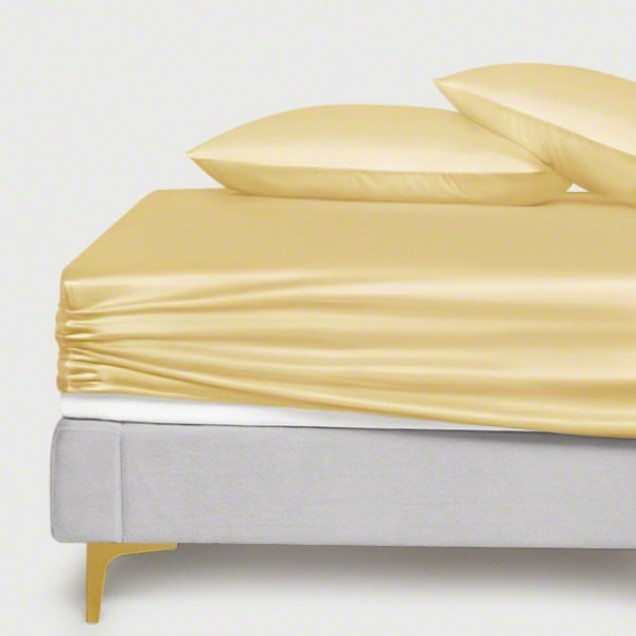 Gold 22 Momme Mulberry Silk Fitted Sheet UK