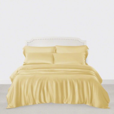 Gold 3 PCS 22 Momme Mulberry Silk Duvet Cover Set UK