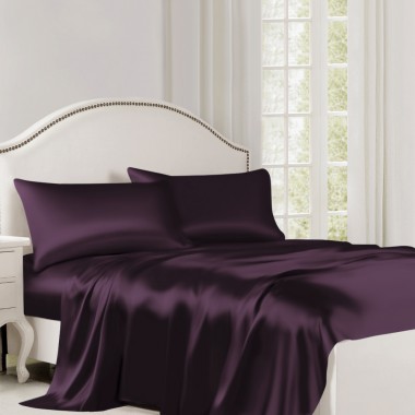 Grape 22 Momme Mulberry Silk Flat Sheet UK