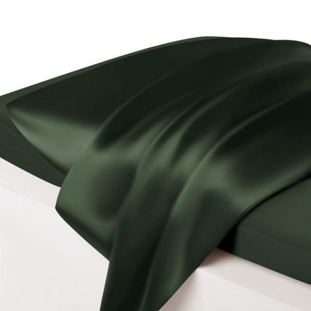 Hunter Green Envelope 22 Momme Mulberry Silk Pillowcase UK