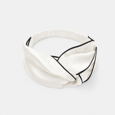 Ivory & Black Silk Headband UK