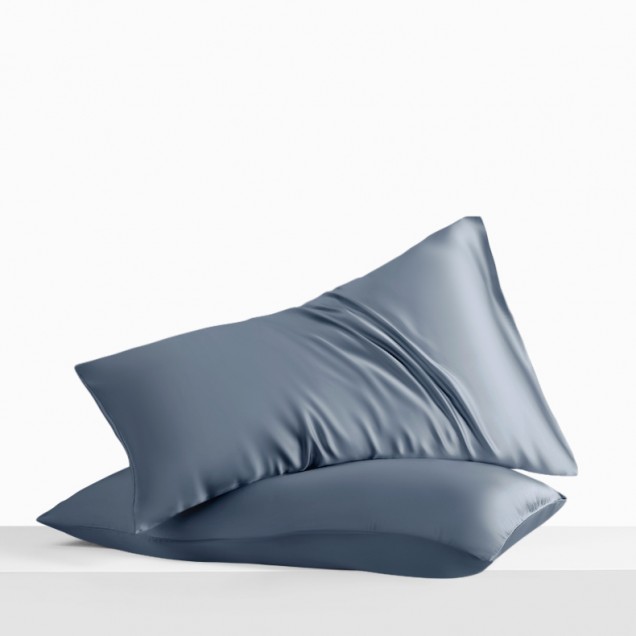 Misty Blue Envelope 22 Momme Mulberry Silk Pillowcase UK