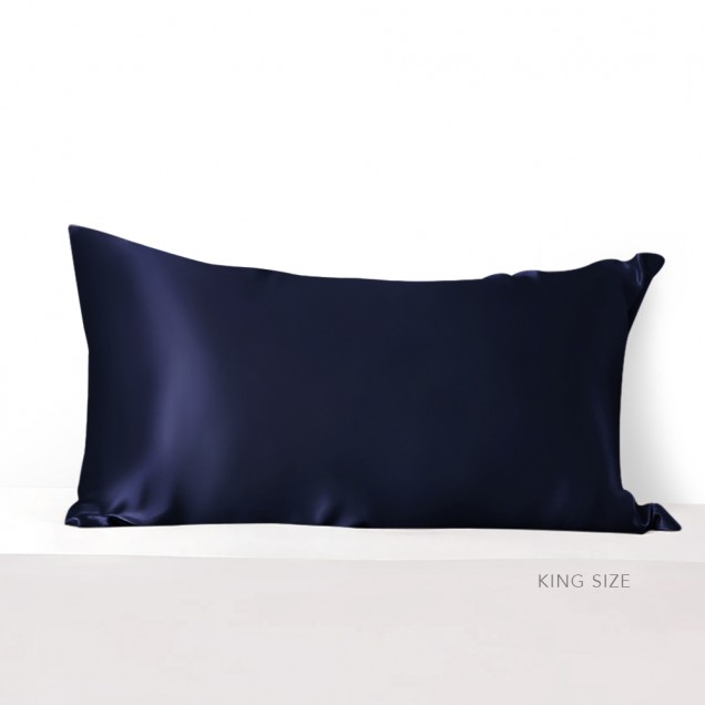 Navy Envelope 22 Momme Mulberry Silk Pillowcase UK