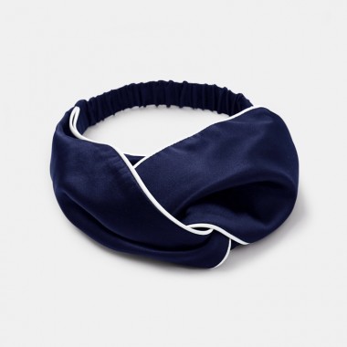 Navy & Ivory Silk Headband UK