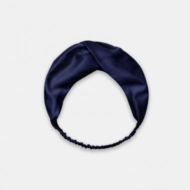 Navy Mulberry Silk Headband UK