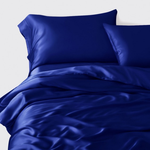 Royal Blue 22 Momme Mulberry Silk Duvet Cover UK