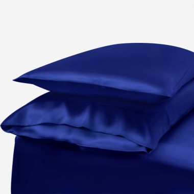 Royal Blue Envelope 22 Momme Mulberry Silk Pillowcase UK