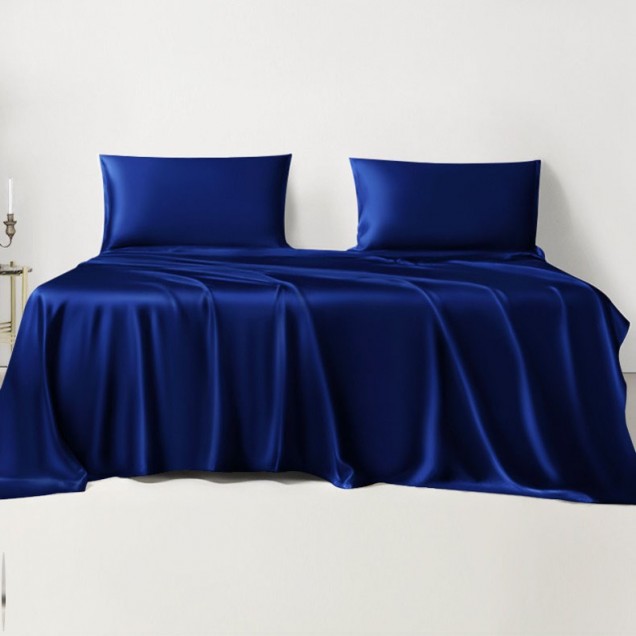 Royal Blue 22 Momme Mulberry Silk Sheet Set UK