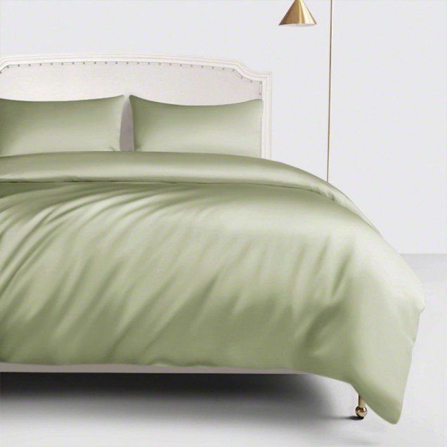 Sage Green 22 Momme Mulberry Silk Duvet Cover UK