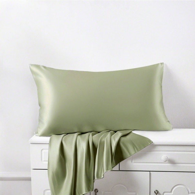 Sage Green Envelope 22 Momme Mulberry Silk Pillowcase UK