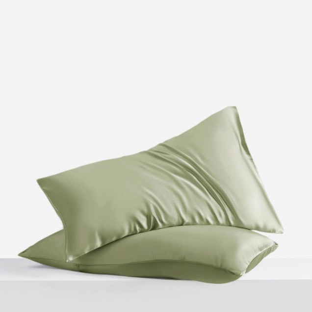 Sage Green Envelope 22 Momme Mulberry Silk Pillowcase UK