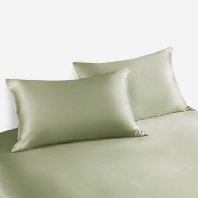 Sage Green Envelope 22 Momme Mulberry Silk Pillowcase UK