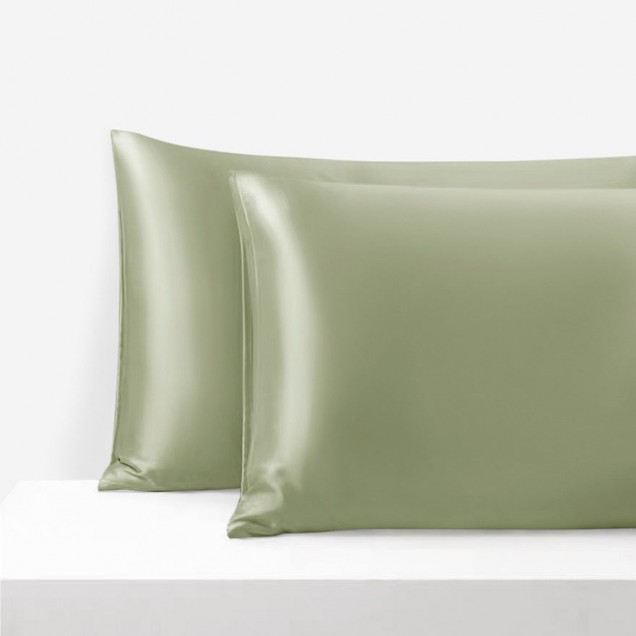 Sage Green Envelope 22 Momme Mulberry Silk Pillowcase UK