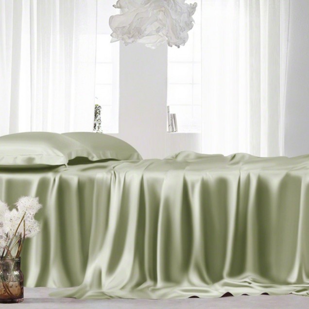 Sage Green 22 Momme Mulberry Silk Sheet Set UK