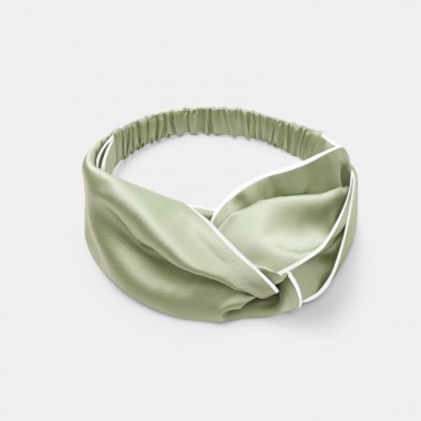 Sage Green & Ivory Silk Headband UK