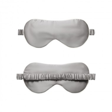 Silver & Ivory Suede Rose Silk Eye Mask UK