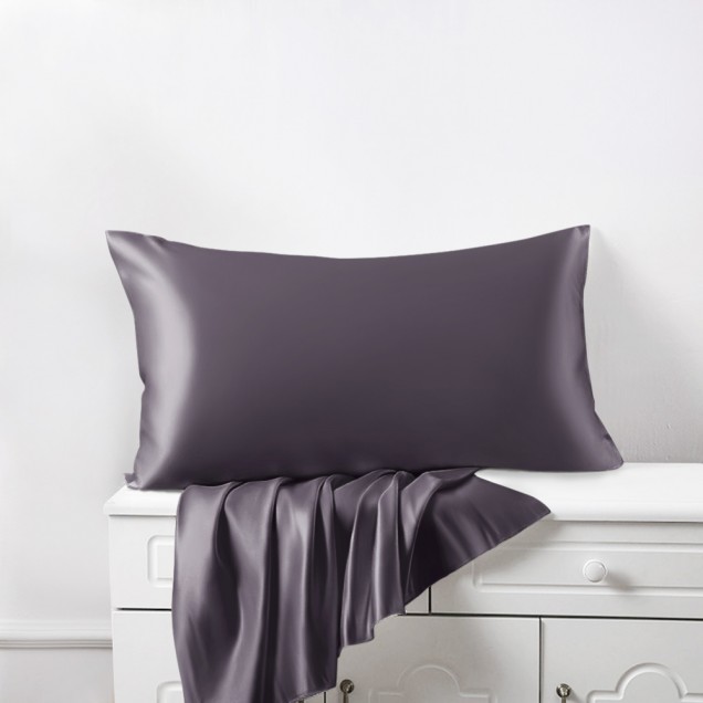 Slate Gray Envelope 22 Momme Mulberry Silk Pillowcase UK