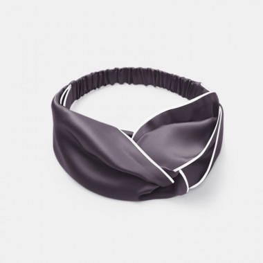 Slate Gray & Ivory Silk Headband UK