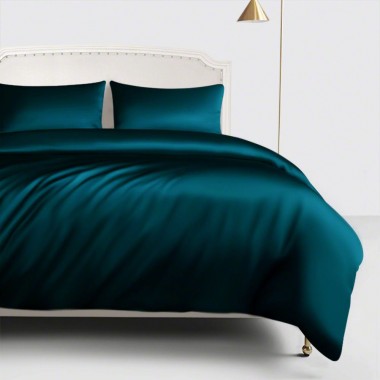 Teal 22 Momme Mulberry Silk Duvet Cover UK