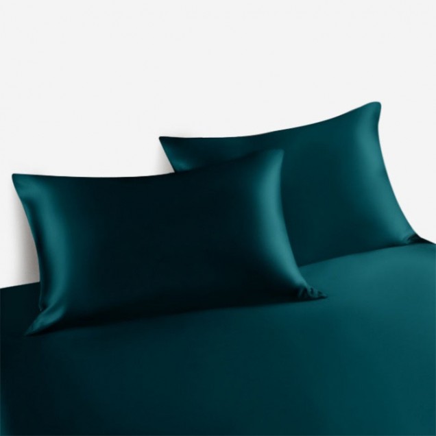 Teal 22 Momme Mulberry Silk Pillowcase with Hidden Zipper UK