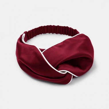 Wine & Ivory Silk Headband UK